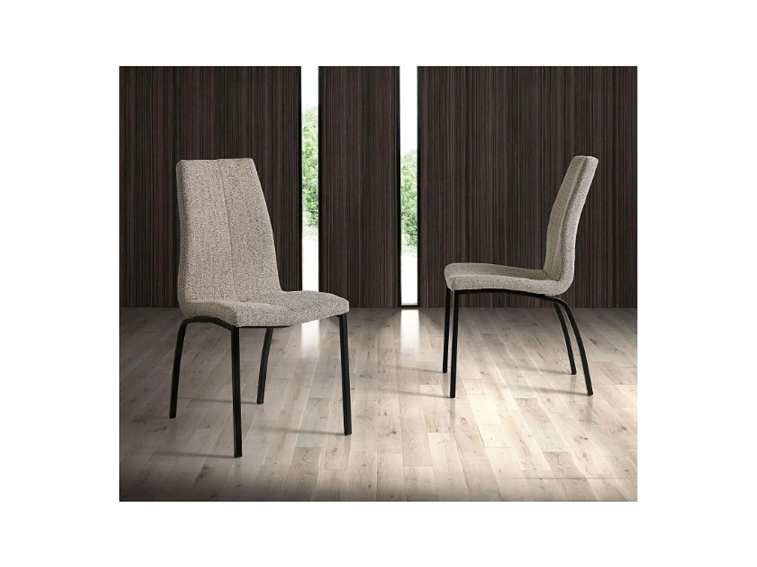 Pack de 4 sillas modelo TANIA acabado tela beige claro, 43 x 58 x 94cm (largo x ancho x al