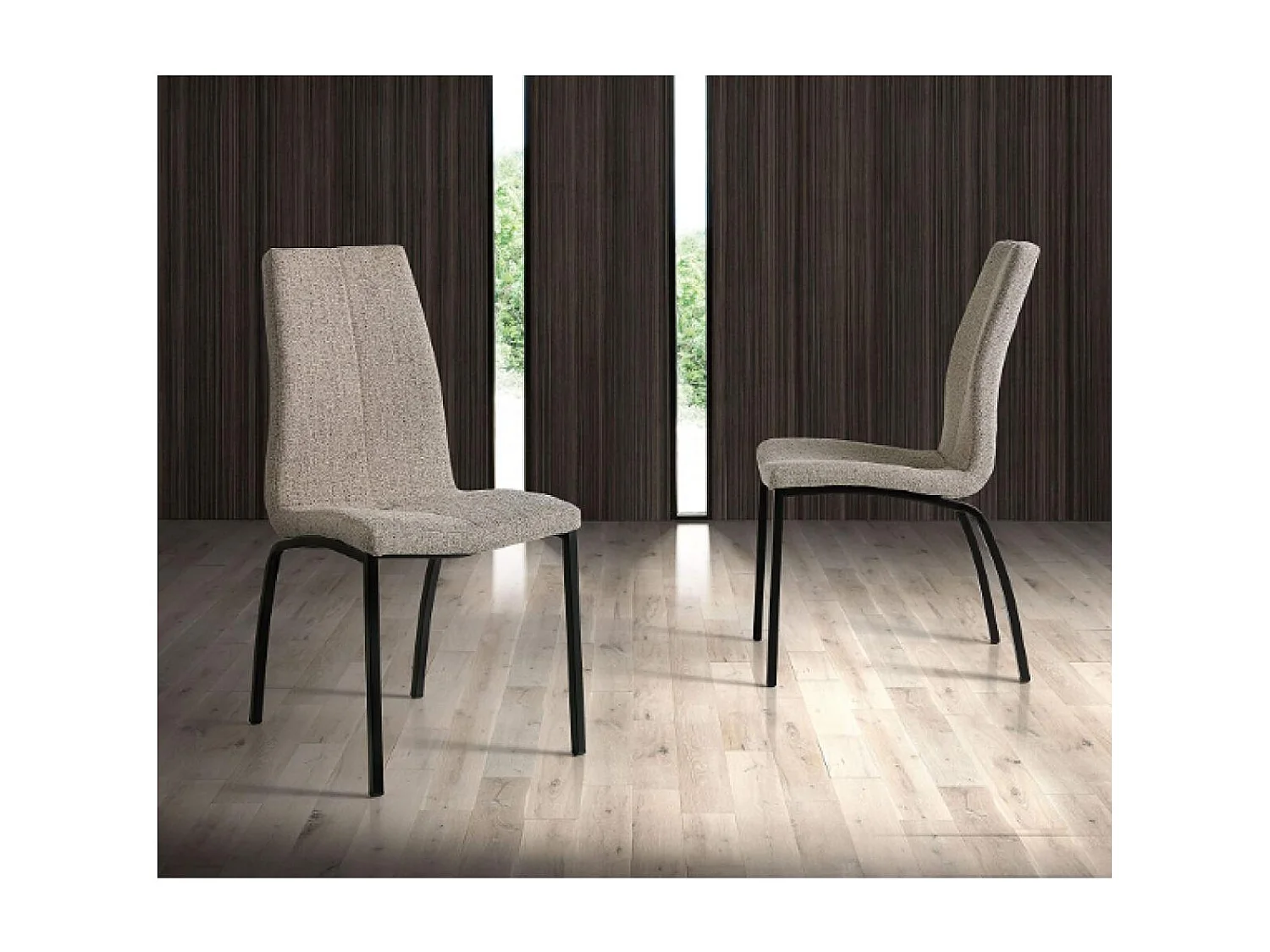 Pack de 4 sillas modelo TANIA acabado tela beige claro, 43 x 58 x 94cm (largo x ancho x al