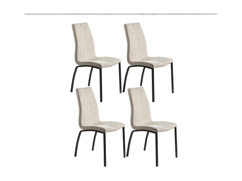 Pack de 4 sillas modelo TANIA acabado tela beige claro, 43 x 58 x 94cm (largo x ancho x al