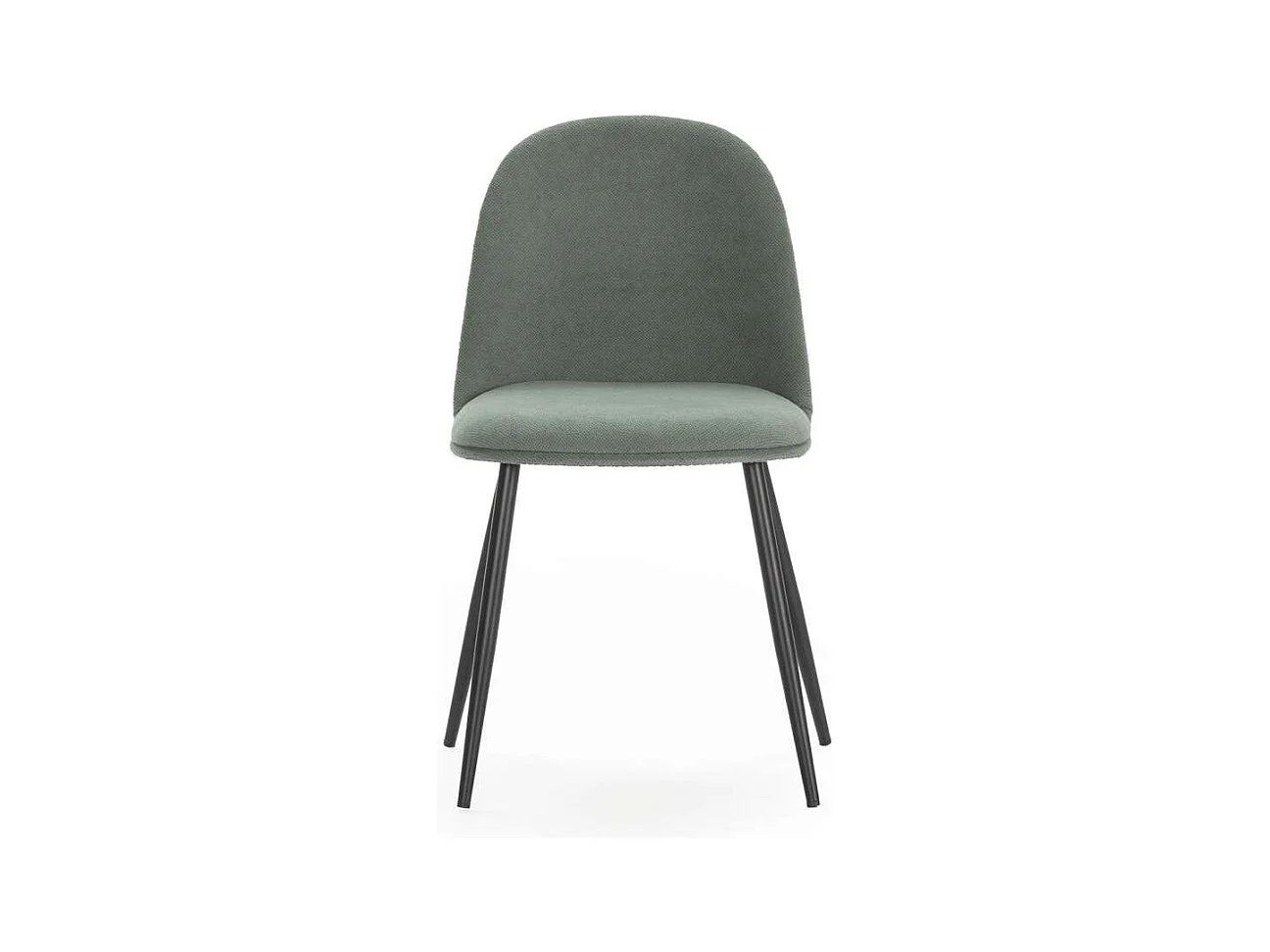 Pack de 4 sillas para cocina o comedor Dalila tapizado textil verde, 48/80cm(alto) 49.5cm(