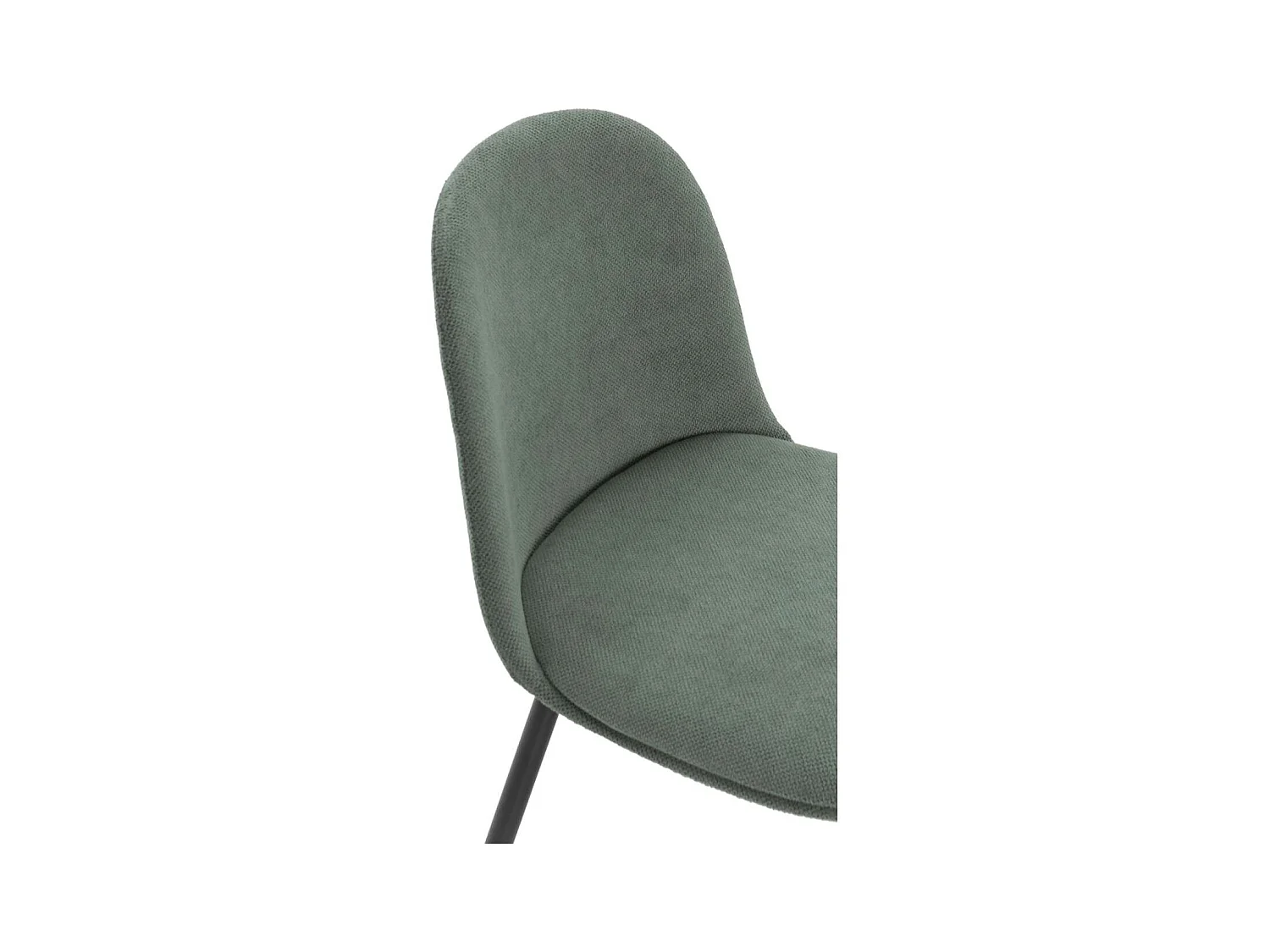 Pack de 4 sillas para cocina o comedor Dalila tapizado textil verde, 48/80cm(alto) 49.5cm(