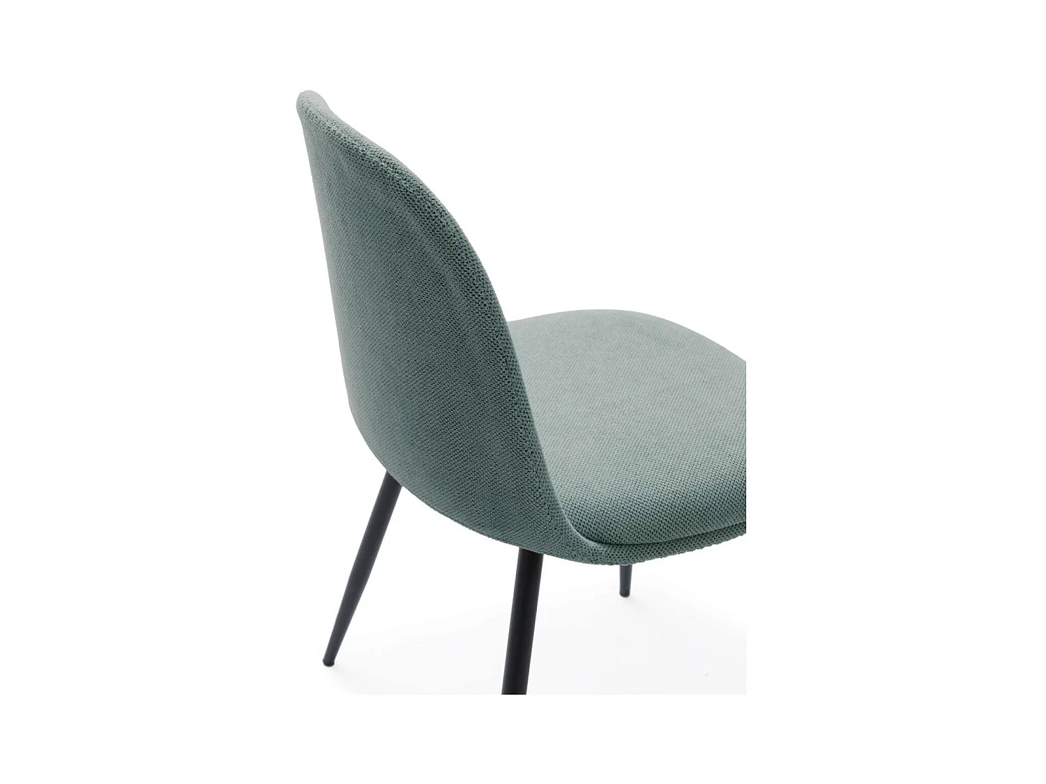 Pack de 4 sillas para cocina o comedor Dalila tapizado textil verde, 48/80cm(alto) 49.5cm(