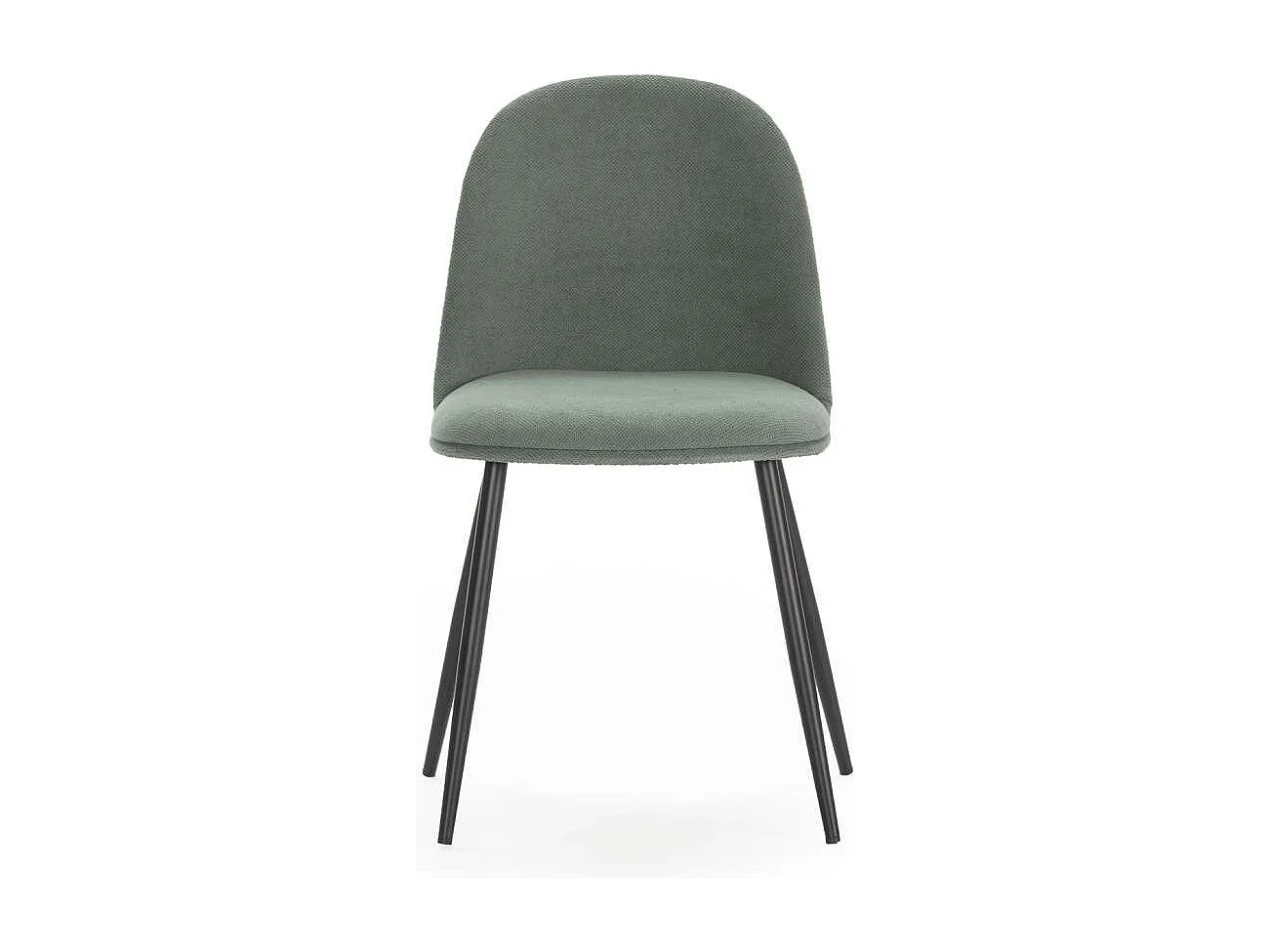 Pack de 4 sillas para cocina o comedor Dalila tapizado textil verde, 48/80cm(alto) 49.5cm(