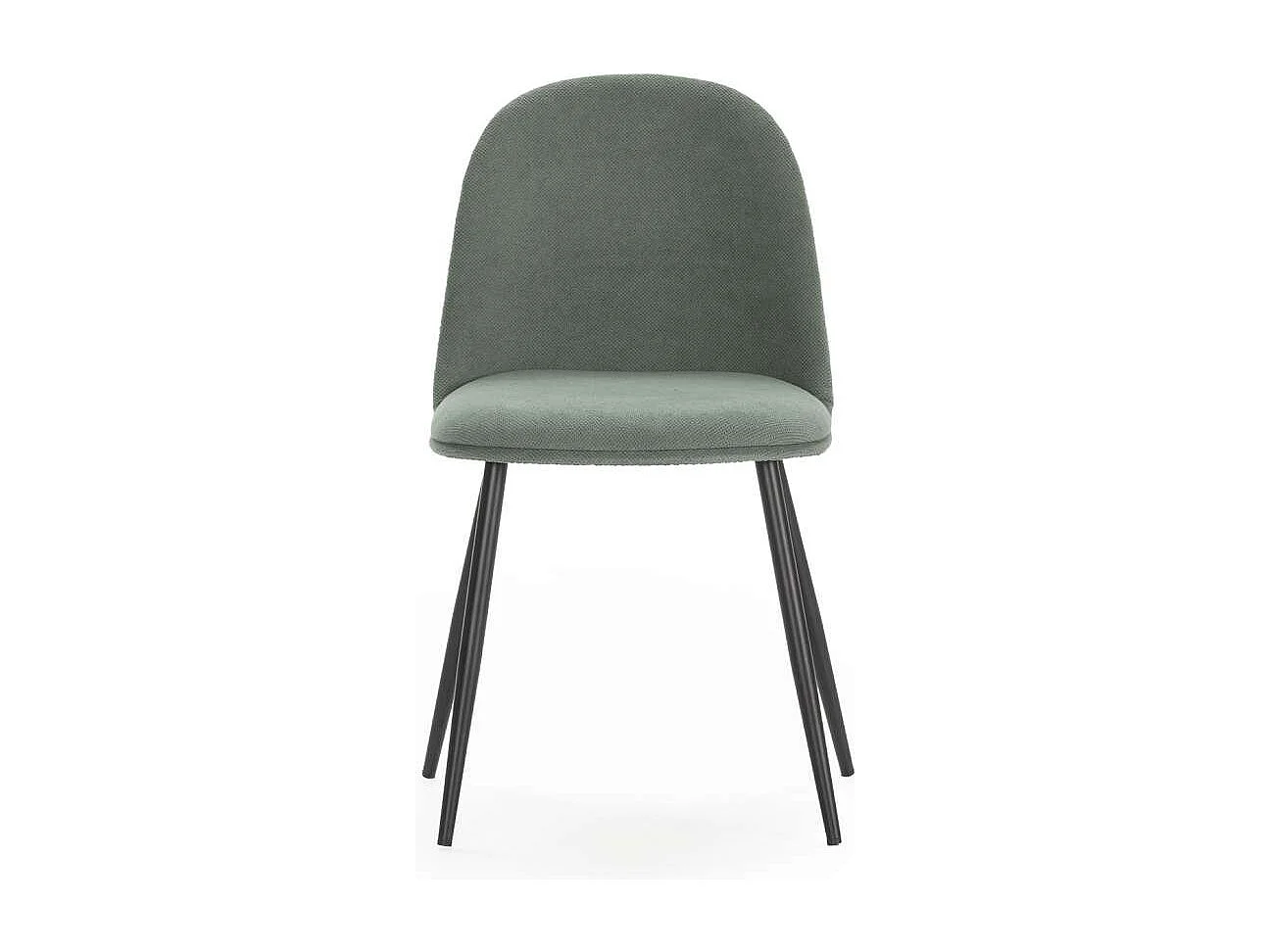 Pack de 4 sillas para cocina o comedor Dalila tapizado textil verde, 48/80cm(alto) 49.5cm(