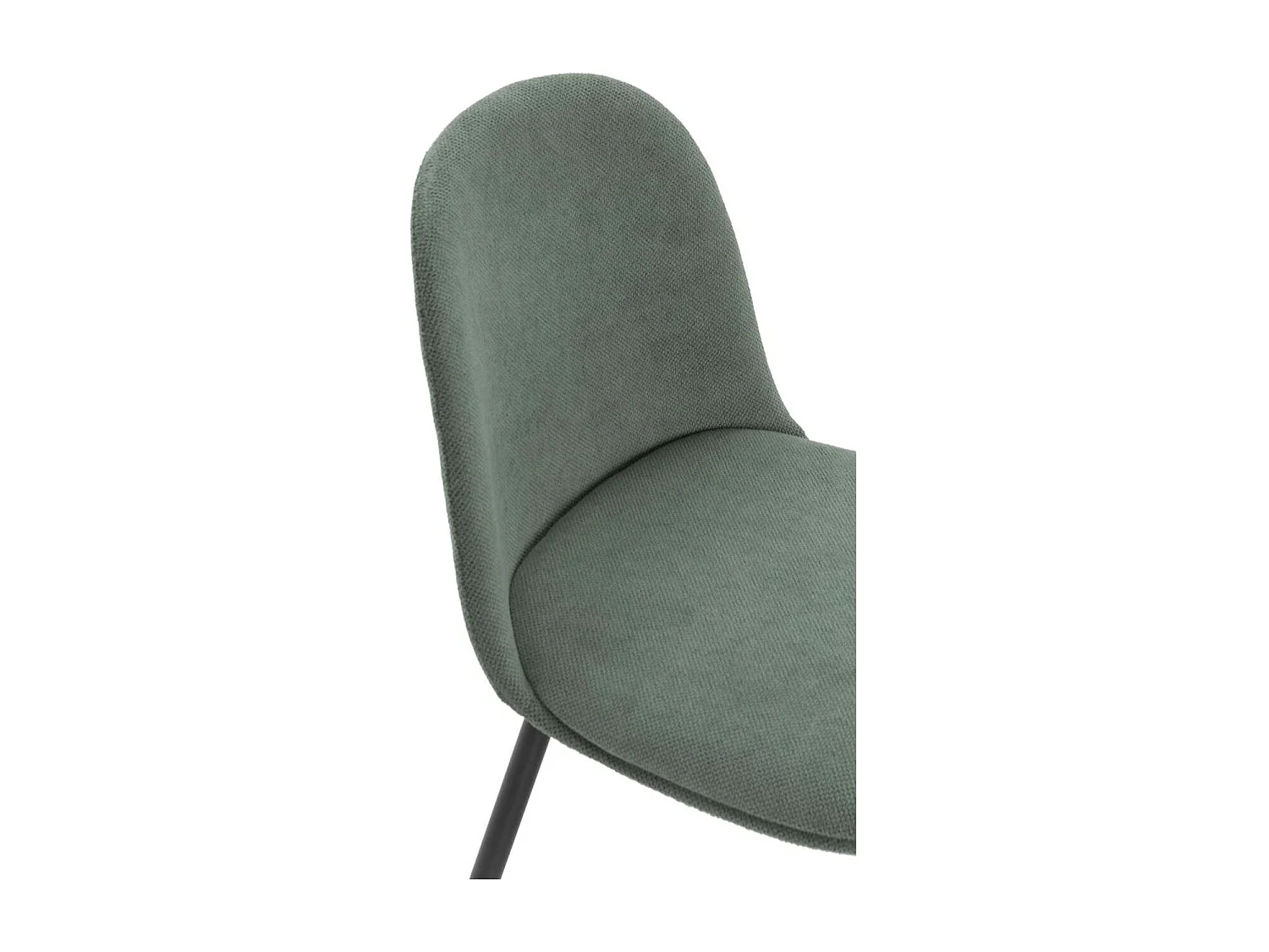 Pack de 4 sillas para cocina o comedor Dalila tapizado textil verde, 48/80cm(alto) 49.5cm(