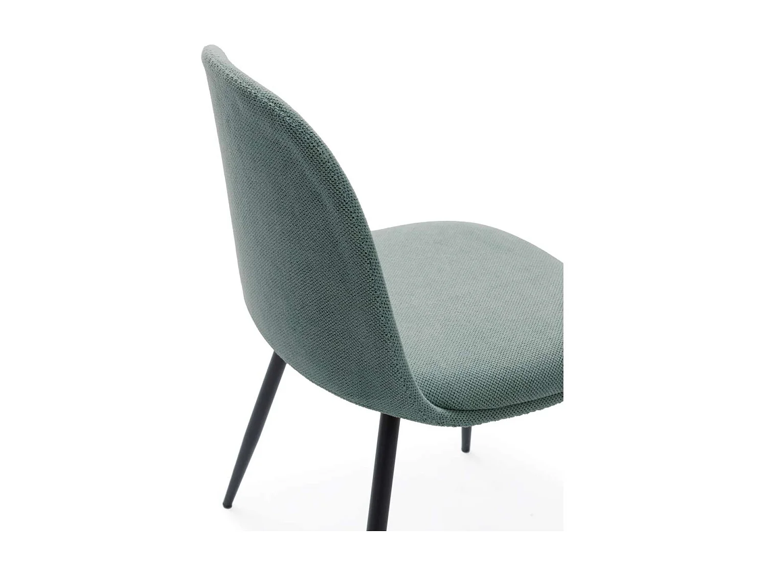 Pack de 4 sillas para cocina o comedor Dalila tapizado textil verde, 48/80cm(alto) 49.5cm(