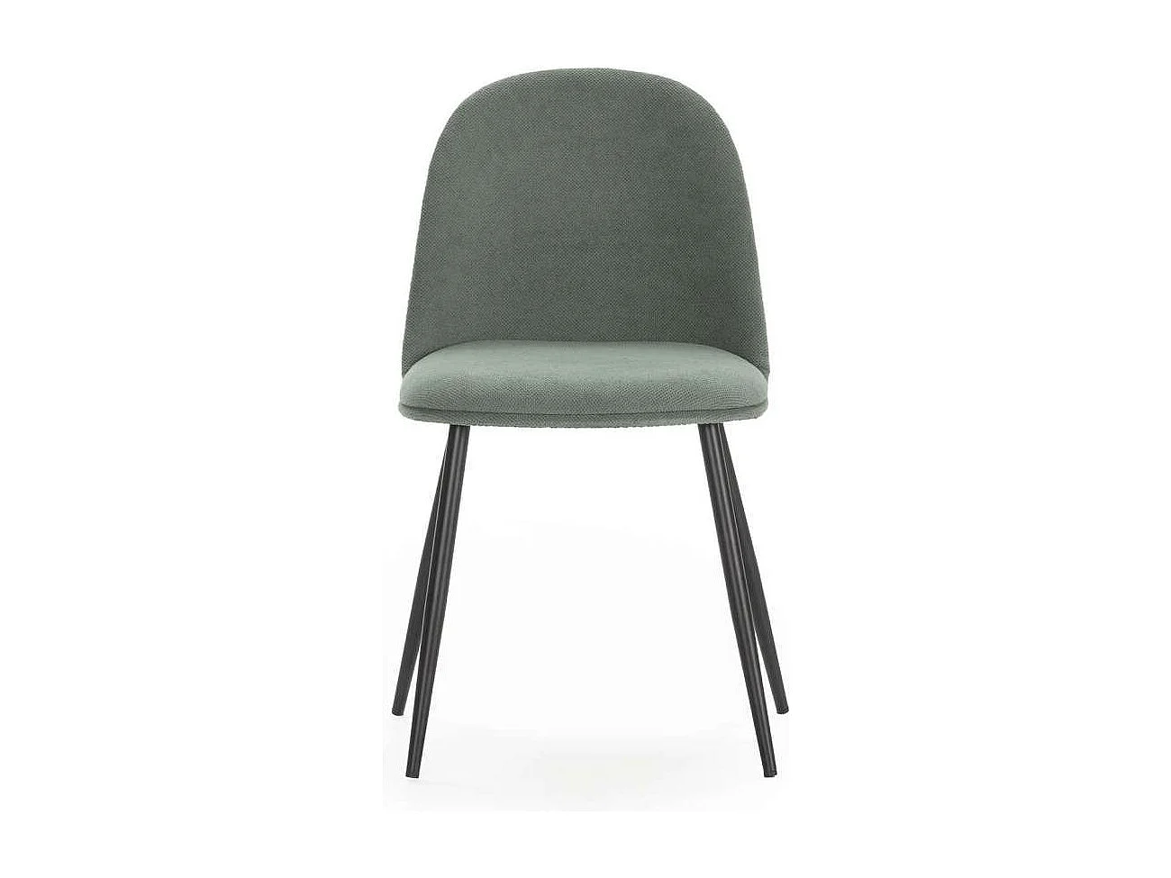 Pack de 4 sillas para cocina o comedor Dalila tapizado textil verde, 48/80cm(alto) 49.5cm(