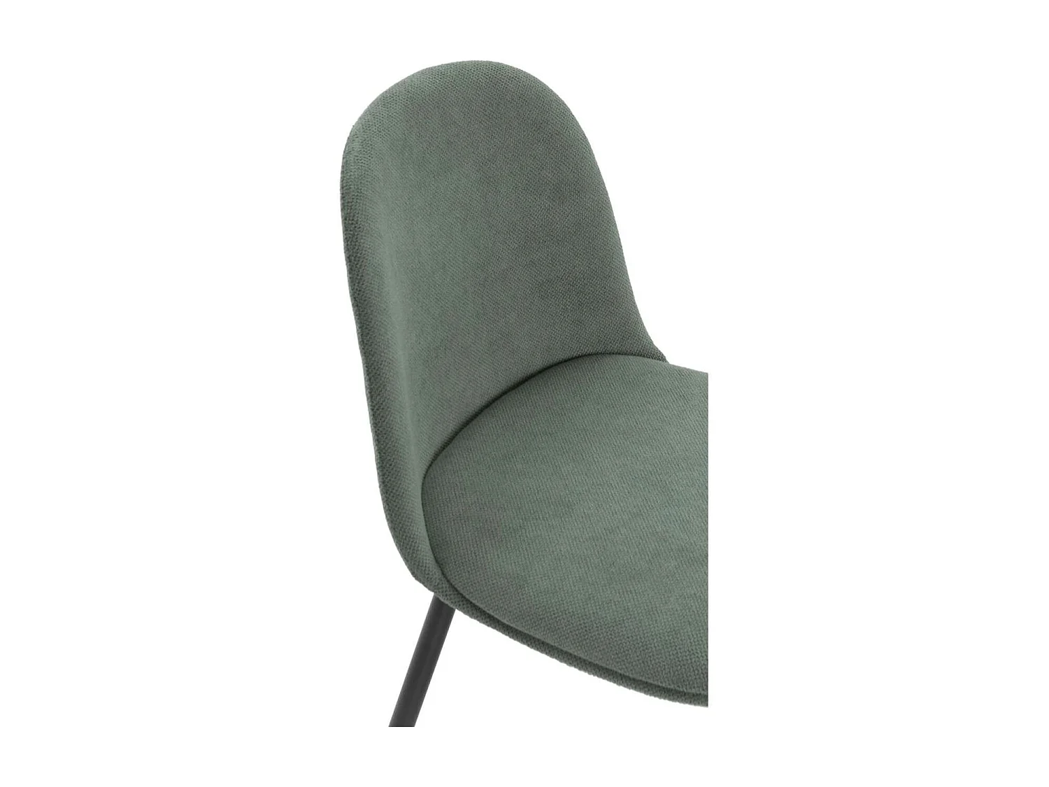 Pack de 4 sillas para cocina o comedor Dalila tapizado textil verde, 48/80cm(alto) 49.5cm(