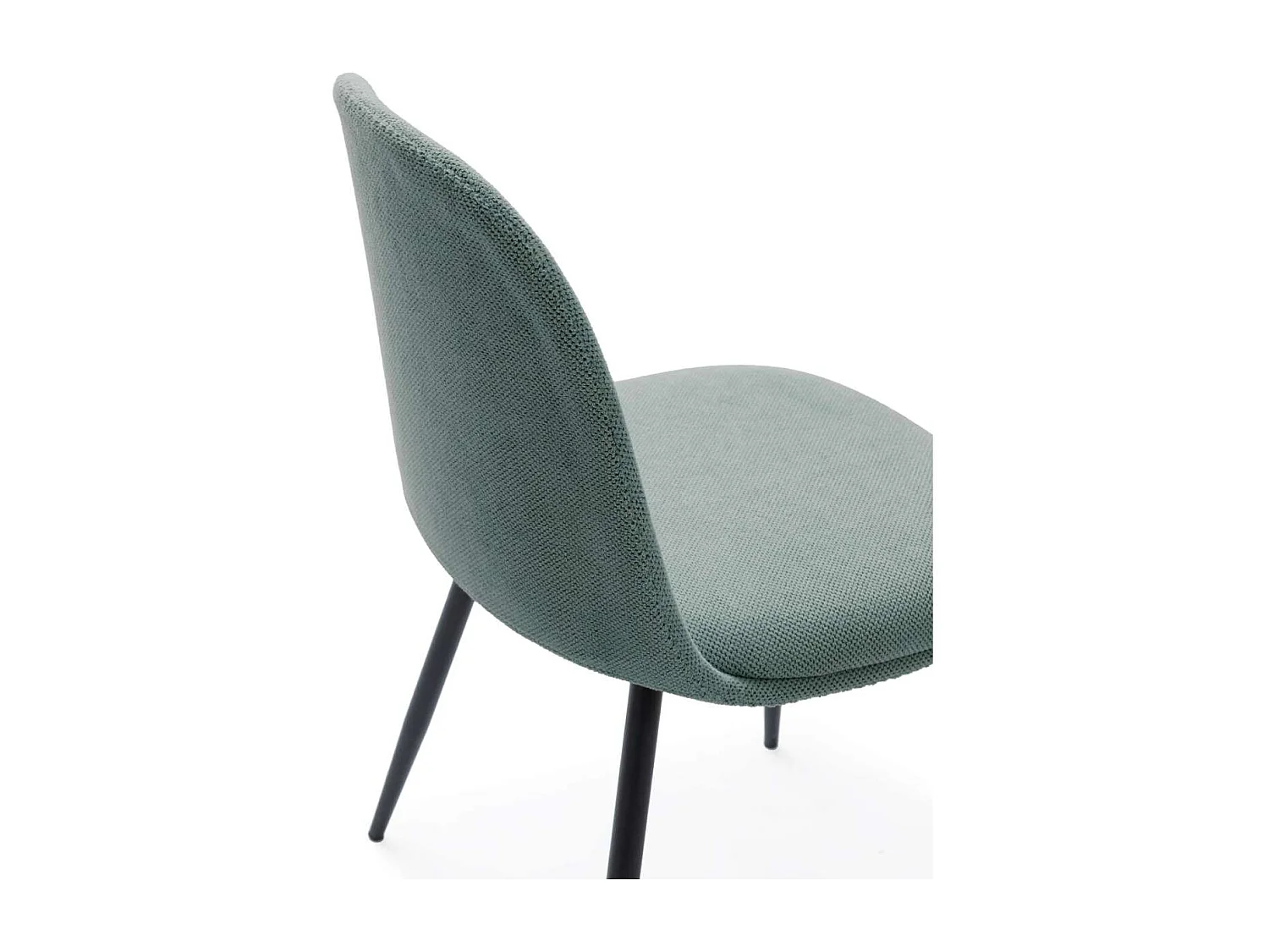 Pack de 4 sillas para cocina o comedor Dalila tapizado textil verde, 48/80cm(alto) 49.5cm(