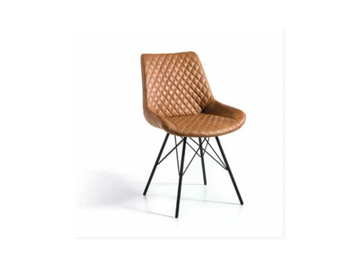 Pack de 4 sillas modelo SALOME acabado ecopiel marrón, 61 x 50 x 79 cm (largo x ancho x a