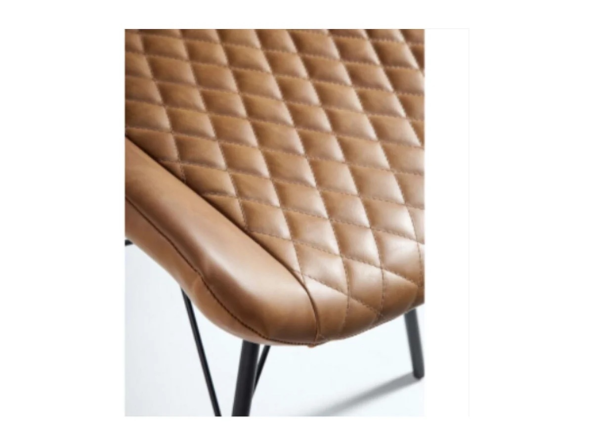 Pack de 4 sillas modelo SALOME acabado ecopiel marrón, 61 x 50 x 79 cm (largo x ancho x a