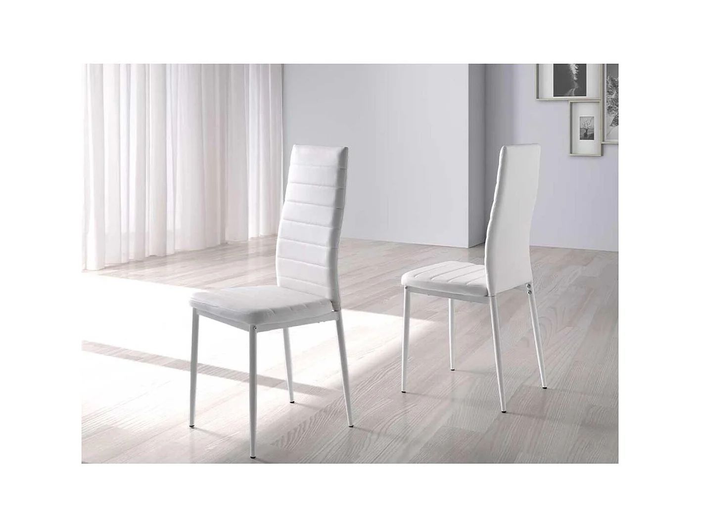 Pack 4 sillas Noa en acabado blanco, 96cm(alto) 41cm(ancho) 52cm(largo)