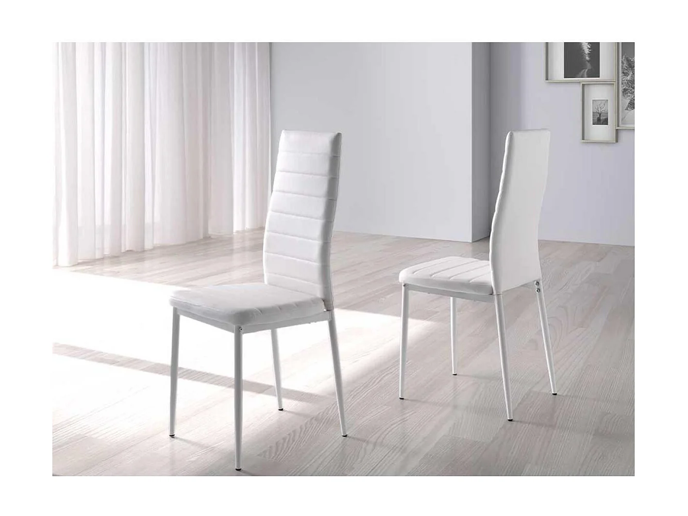 Pack 4 sillas Noa en acabado blanco, 96cm(alto) 41cm(ancho) 52cm(largo)