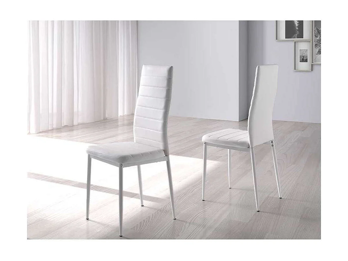 Pack 4 sillas Noa en acabado blanco, 96cm(alto) 41cm(ancho) 52cm(largo)