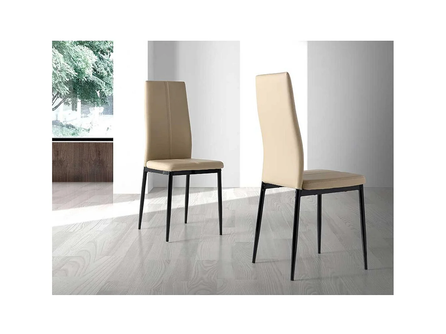 Pack 4 sillas Valeria en acabado capuchino 97 cm(alto)39 cm(ancho)41 cm(largo)