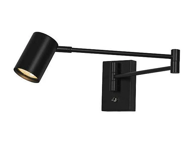 Aplique de pared led modelo Romeo acabado negro, 8cm(ancho) 63cm (fondo) 12cm(alto).