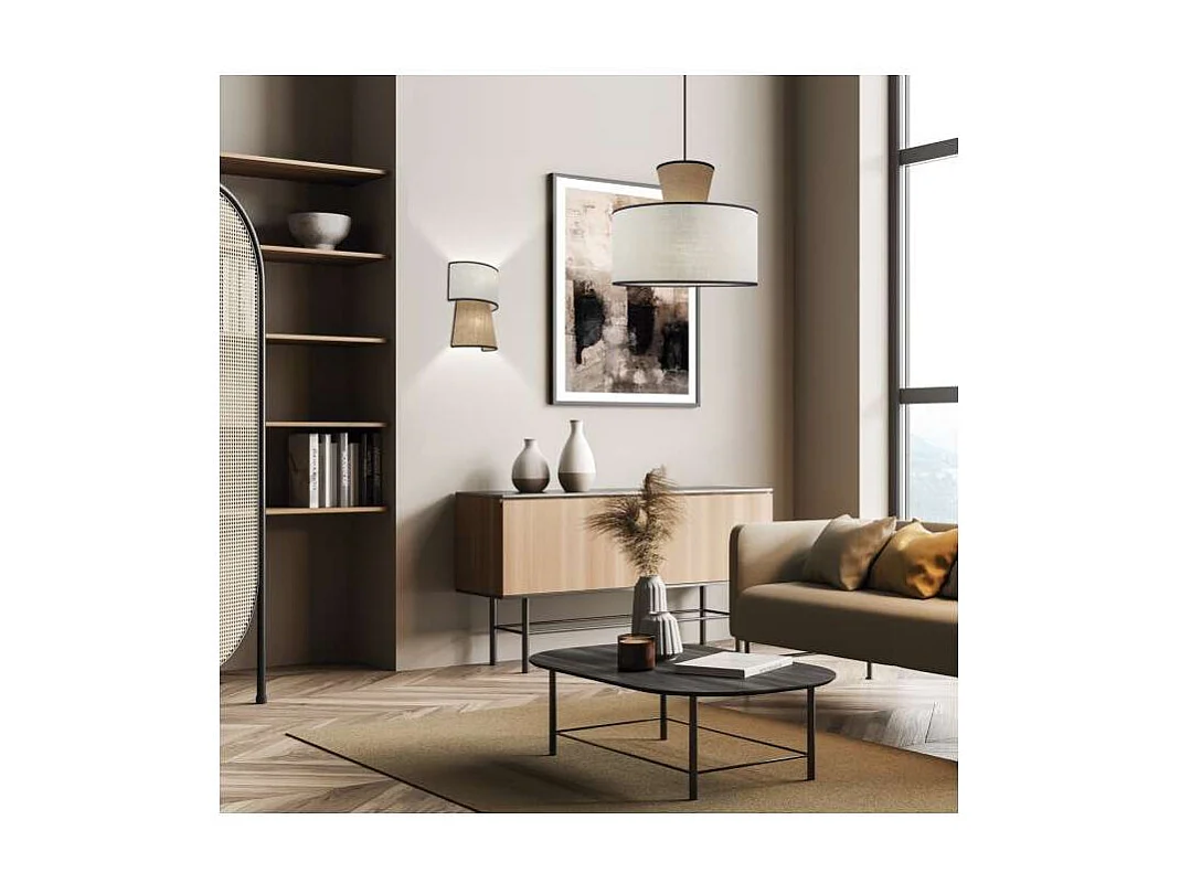 Colgante acabado beig-tostado modelo Selma, 24cm(alto) 42cm(ancho) 42cm(fondo).