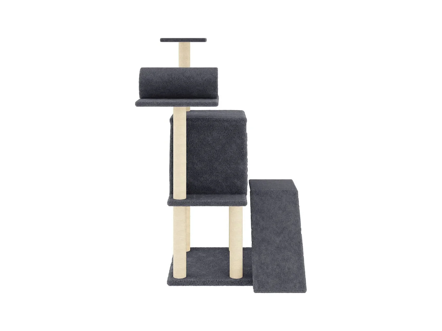 Arbre à chat avec griffoirs en sisal gris foncé 110,5 cm
