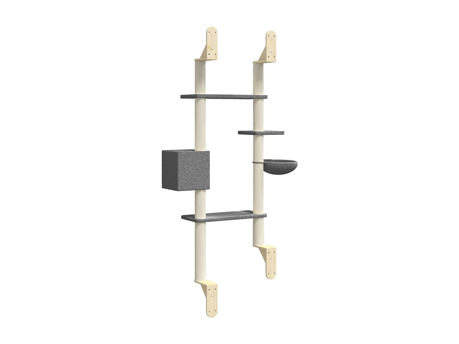 Kratzbaum mit Kratzsäule Wandmontage Dunkelgrau 180 cm