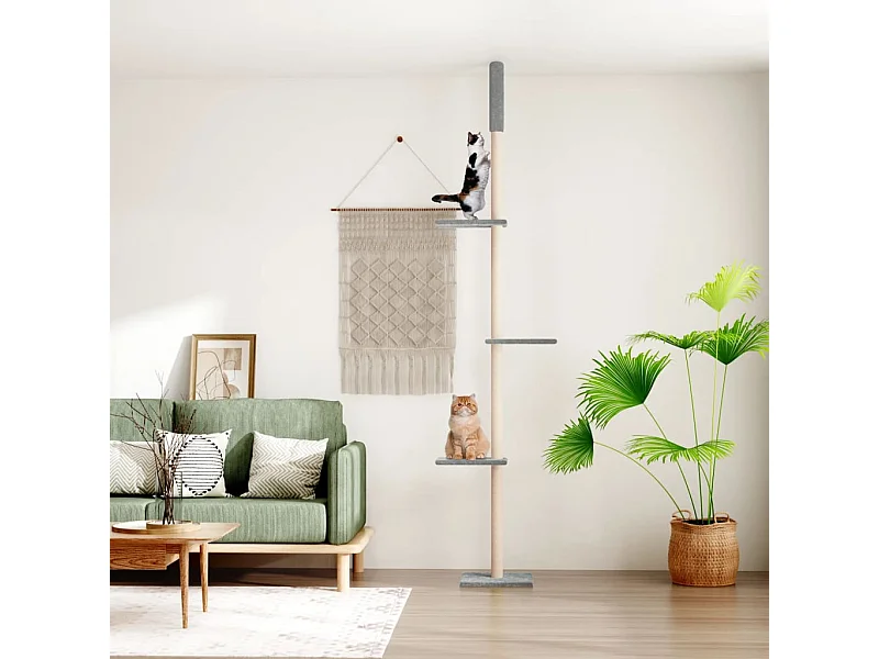 Arbre à chat du sol au plafond Gris clair 267,5-297,5 cm