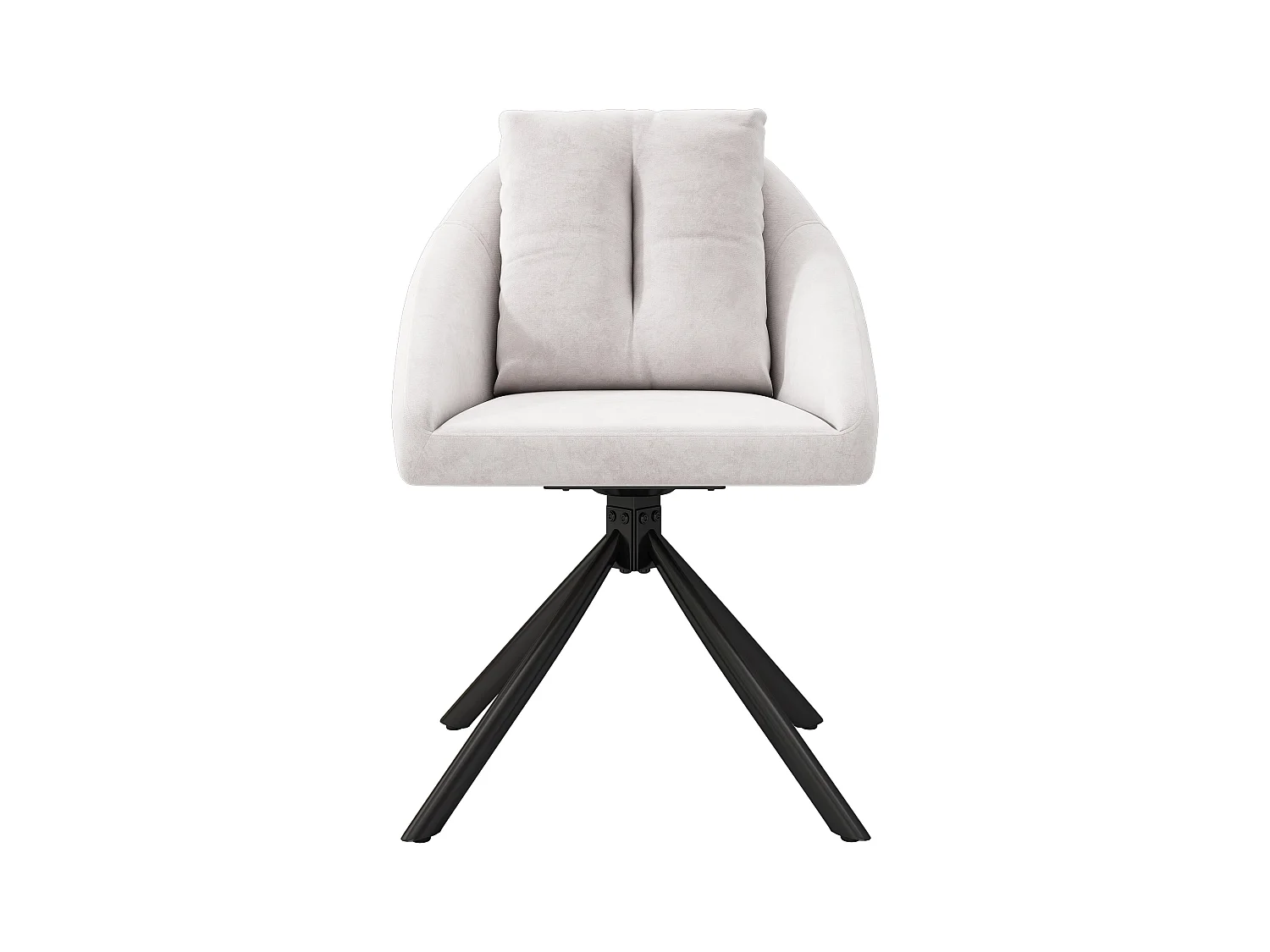 Lot de 4 chaises de salle à manger pivotantes, velours beige, chaise avec dossier rembourré, pieds en métal noir