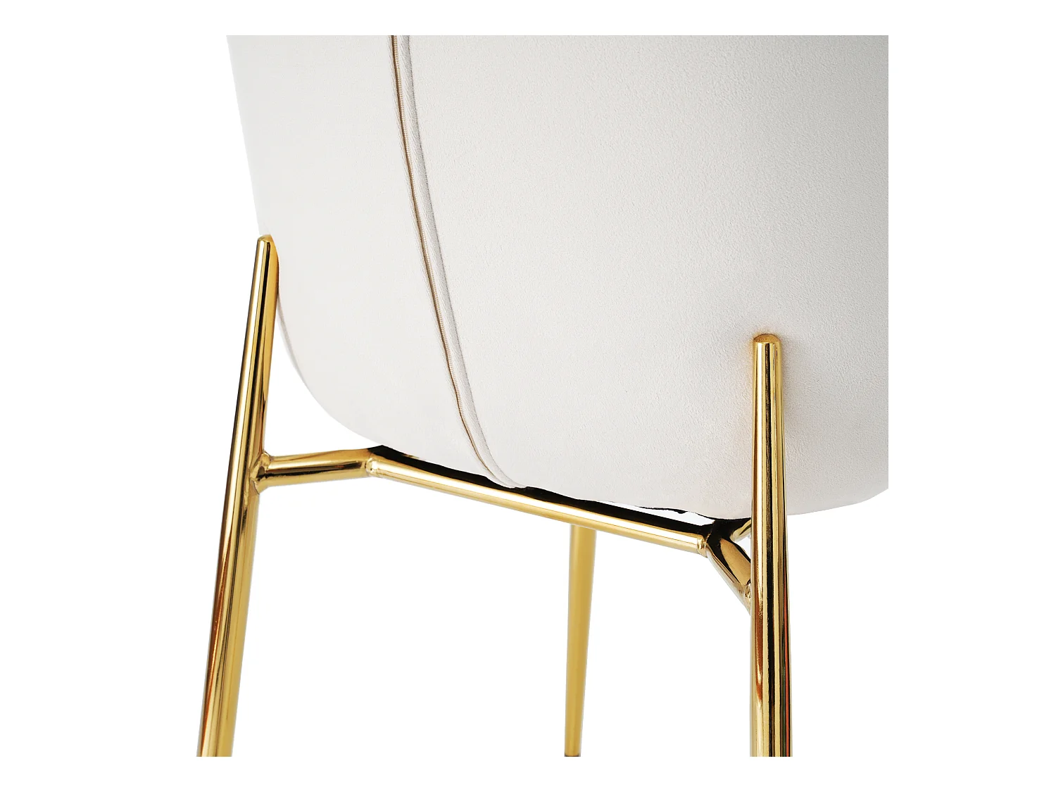 Lot de 2 chaises de salle à manger, velours beige, chaise rembourrée avec dossier, pieds en métal doré