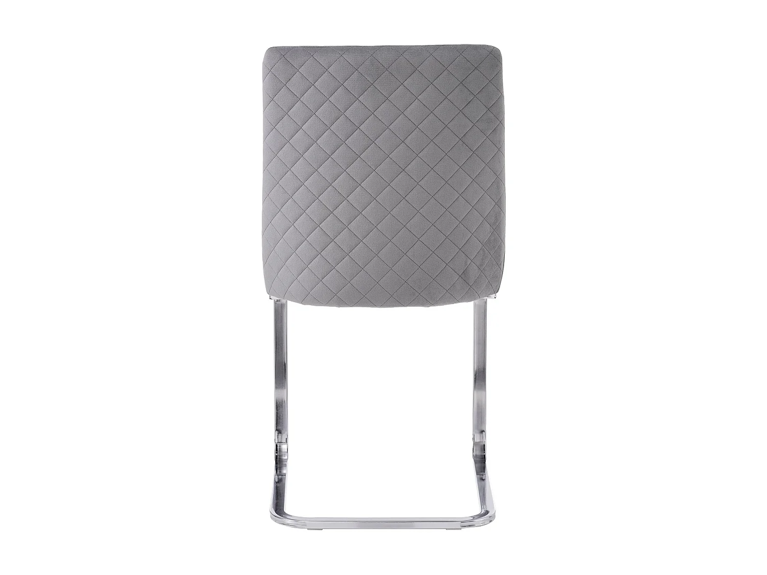 Lot de 4 chaises de salle à manger, velours gris, chaise avec dossier rembourré, pieds argentés