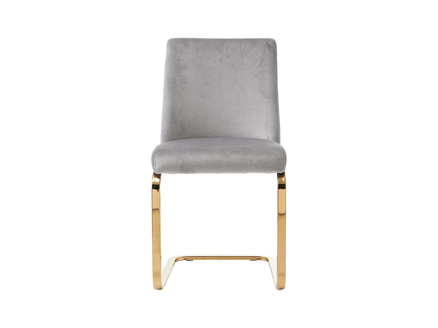 Lot de 4 chaises de salle à manger, velours gris, chaise avec dossier rembourré, pieds dorés