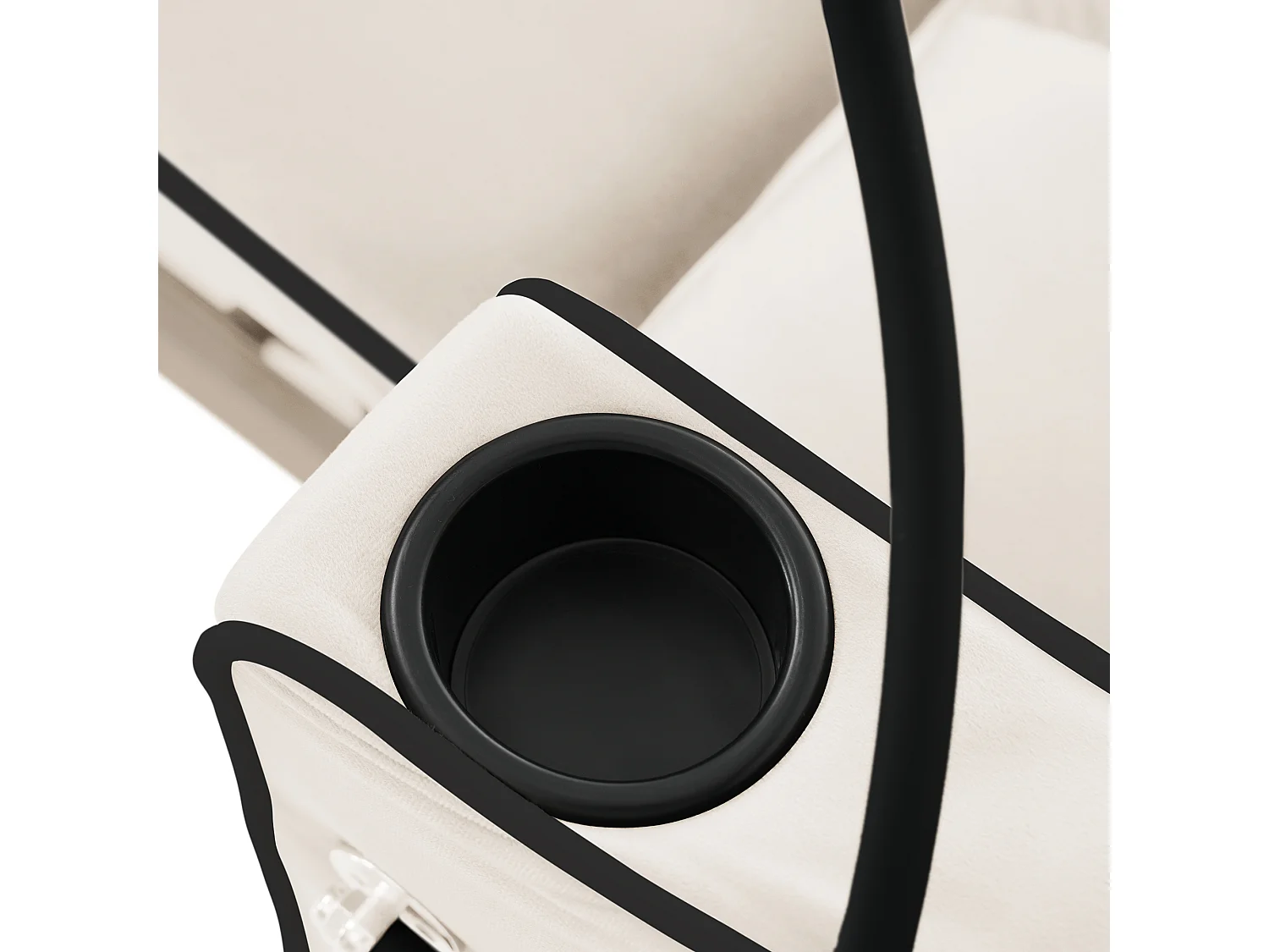 Canapé convertible, velours beige, Canapé simple avec support téléphone et porte-gobelet, pour salon et chambre