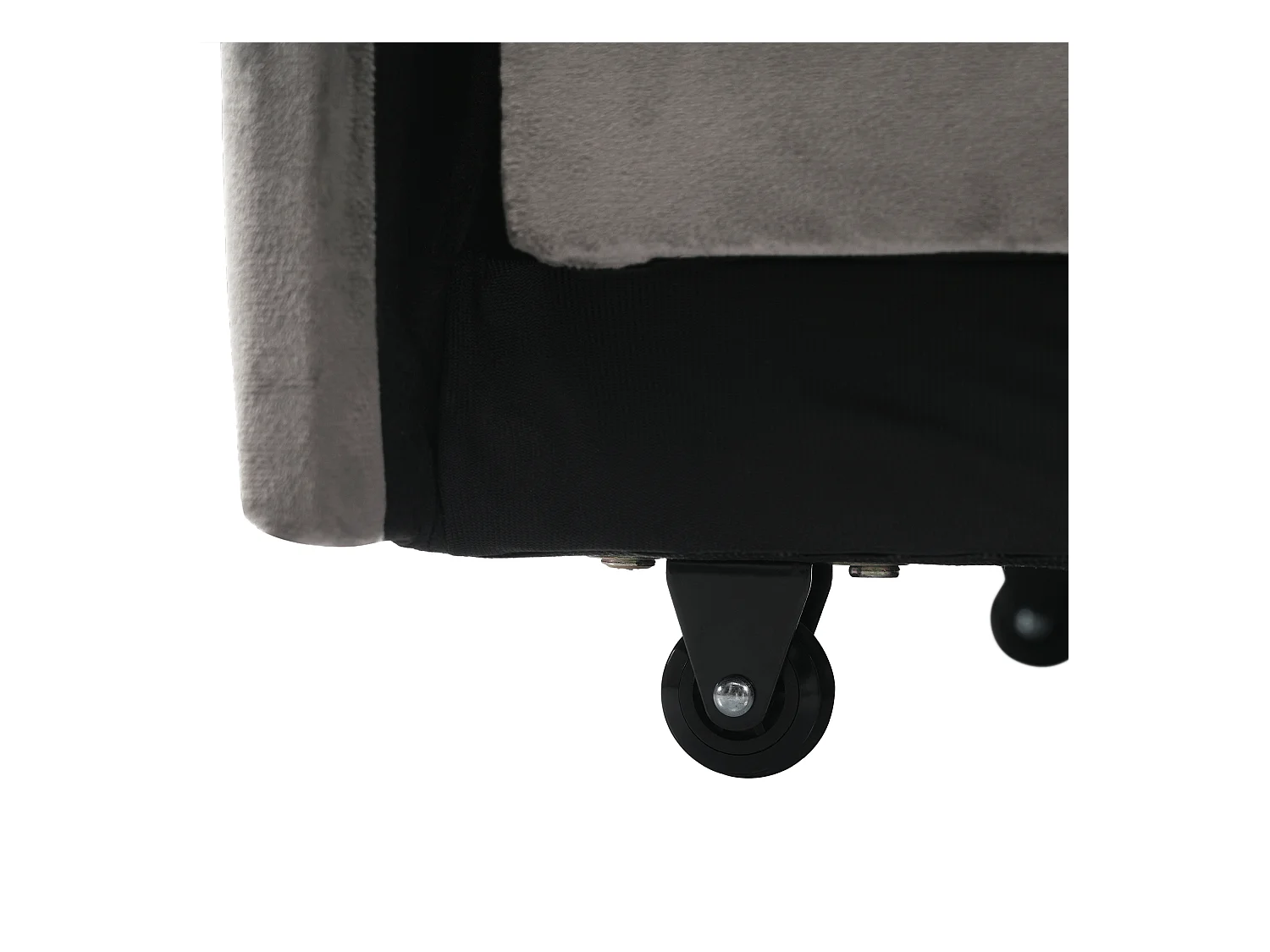 Canapé convertible, velours gris foncé, Canapé simple avec support téléphone et porte-gobelet, pour salon et chambre