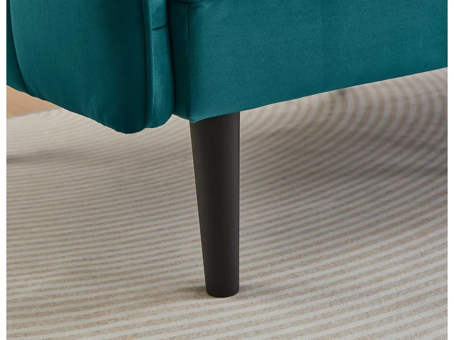 Divano trasformabile a 2 posti in velluto blu turchese, schienale e braccioli regolabili, per soggiorno o ufficio