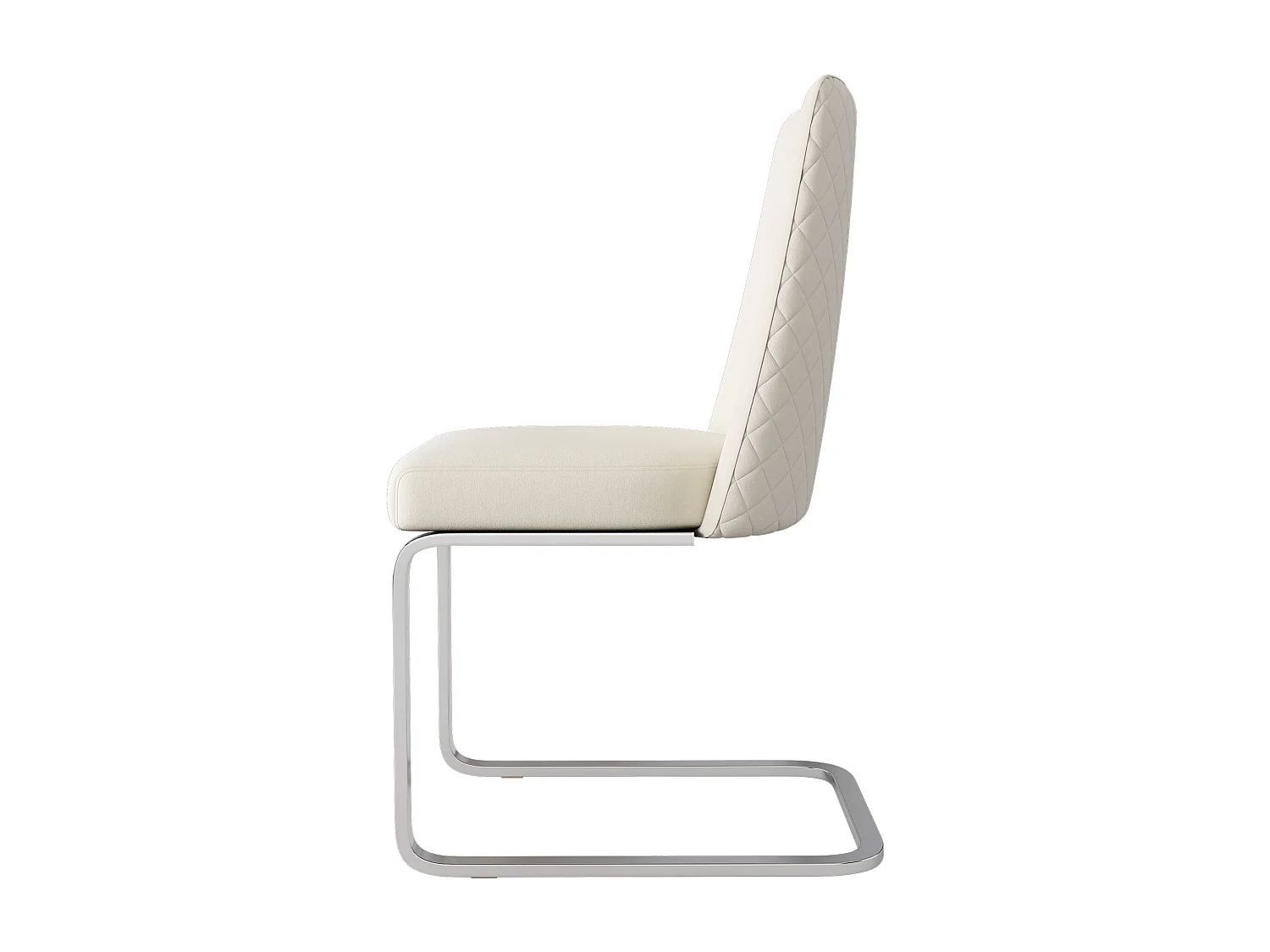 Set van 4 eetkamerstoelen, beige fluweel, stoel met gestoffeerde rugleuning, zilveren poten