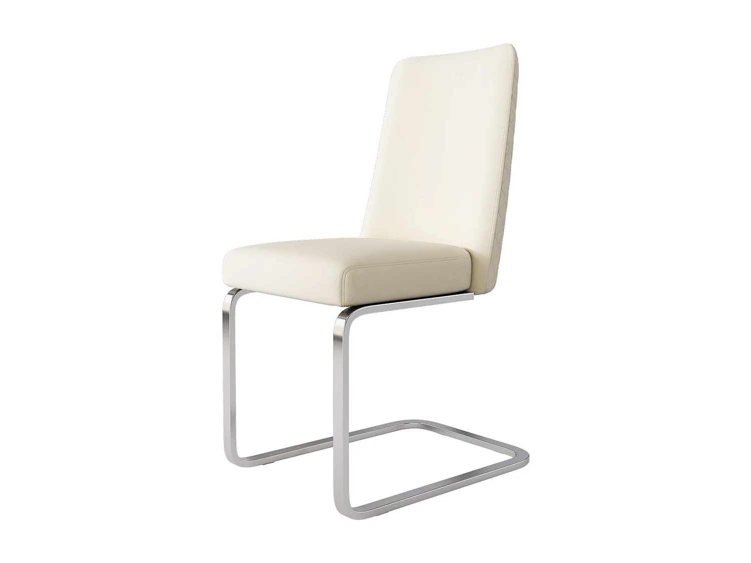 Set van 4 eetkamerstoelen, beige fluweel, stoel met gestoffeerde rugleuning, zilveren poten