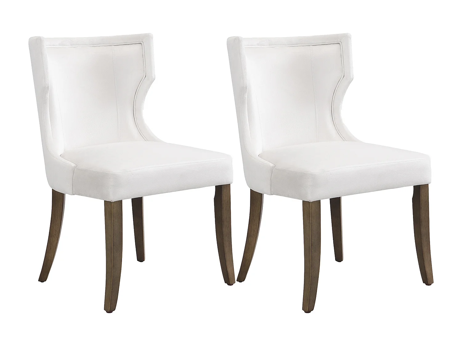 Set van 2 eetkamerstoelen, beige fluweel, gestoffeerde stoel met verstelbare poten, voor woonkamer en slaapkamer