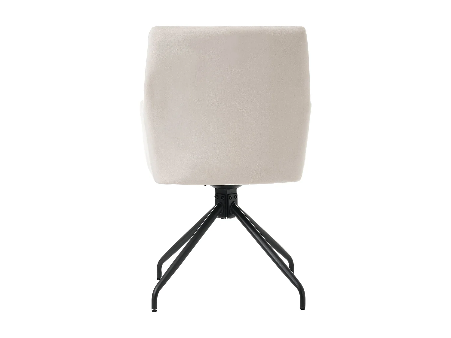 Lot de 4 chaises de salle à manger pivotantes, velours beige, chaise avec accoudoirs et dossier, pieds en métal