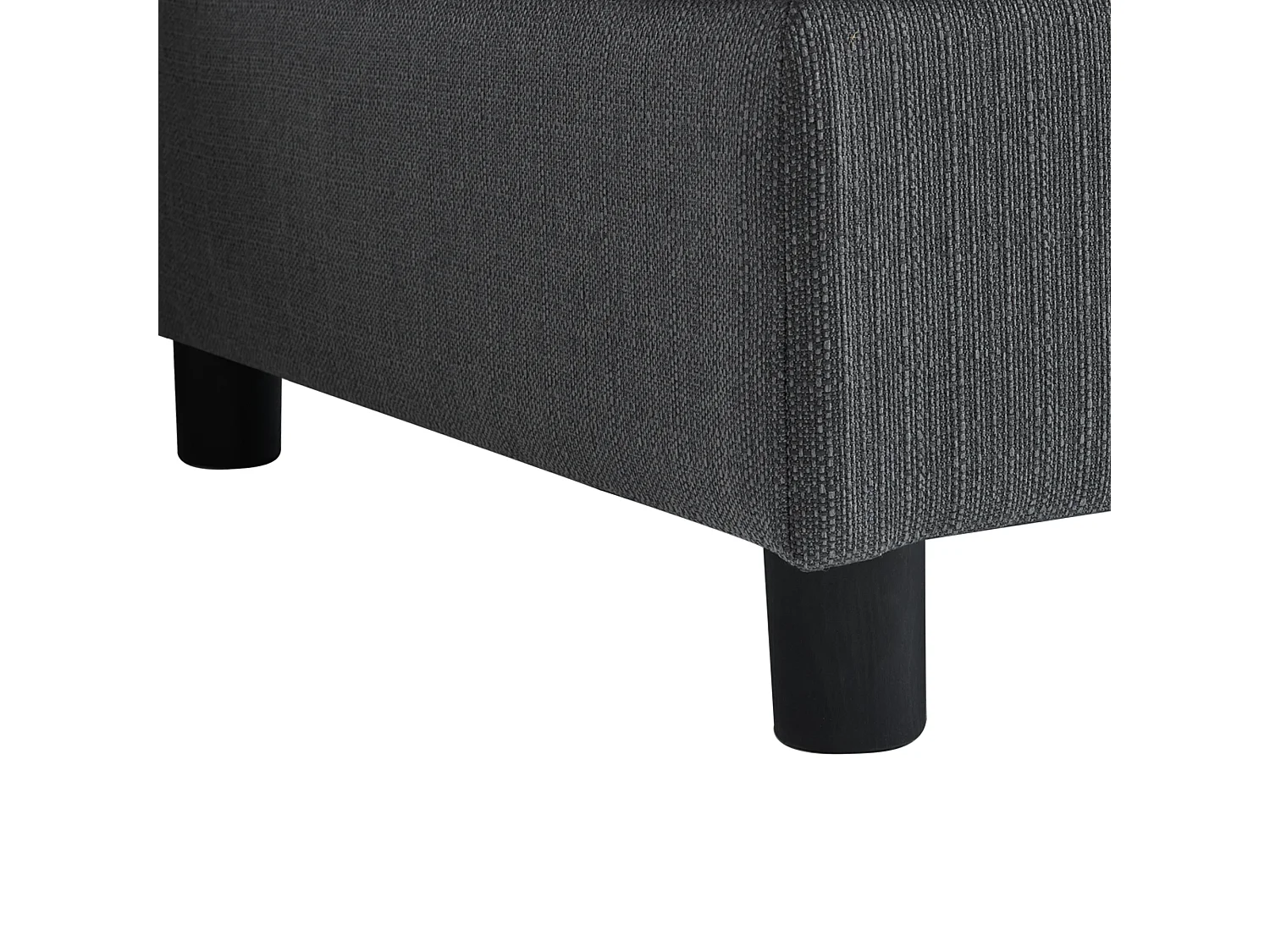 Canapé d'angle 3-4 places avec coussins et pouf, style contemporain, lin gris, pour salon ou appartement
