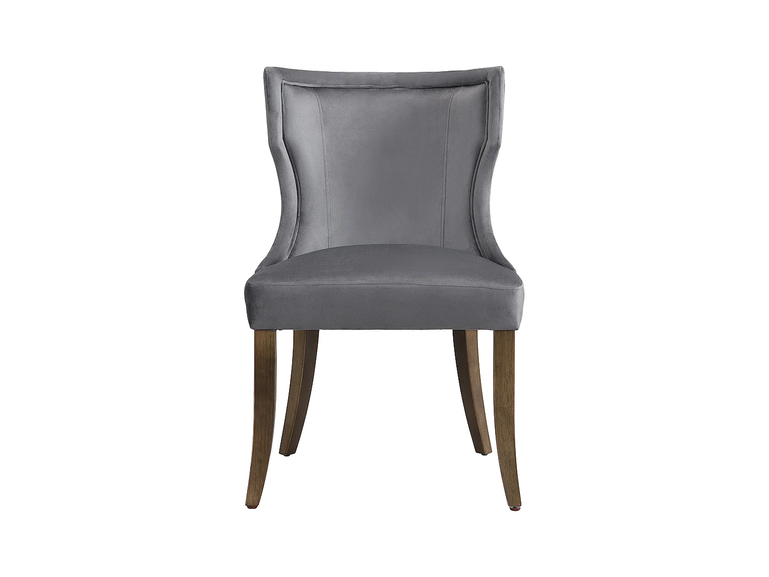 Lot de 2 chaises de salle à manger, velours gris, chaise rembourrée avec pieds réglables, pour salon et chambre