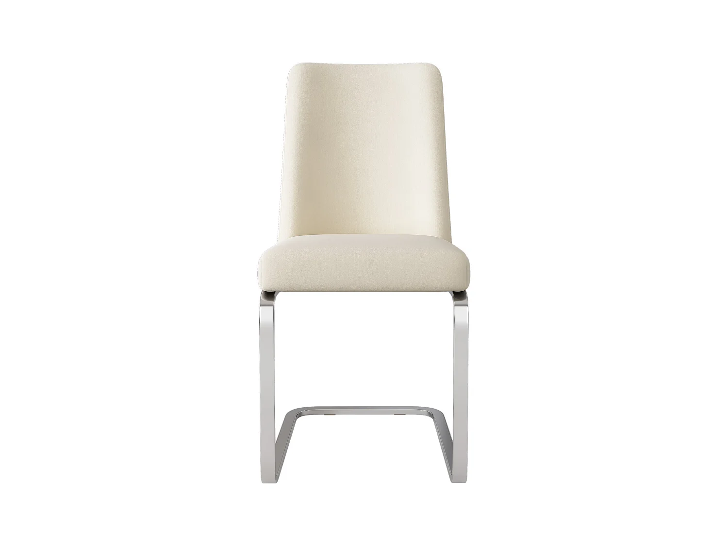 Lot de 2 chaises de salle à manger, velours beige, chaise avec dossier rembourré, pieds argentés