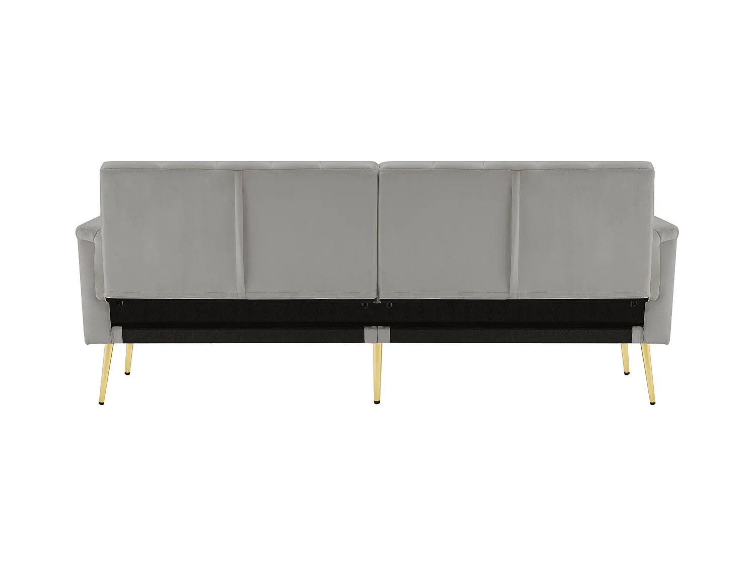 Nowoczesna szara sofa welurowa z regulowanym oparciem i podłokietnikami – do salonu, sypialni lub kina domowego