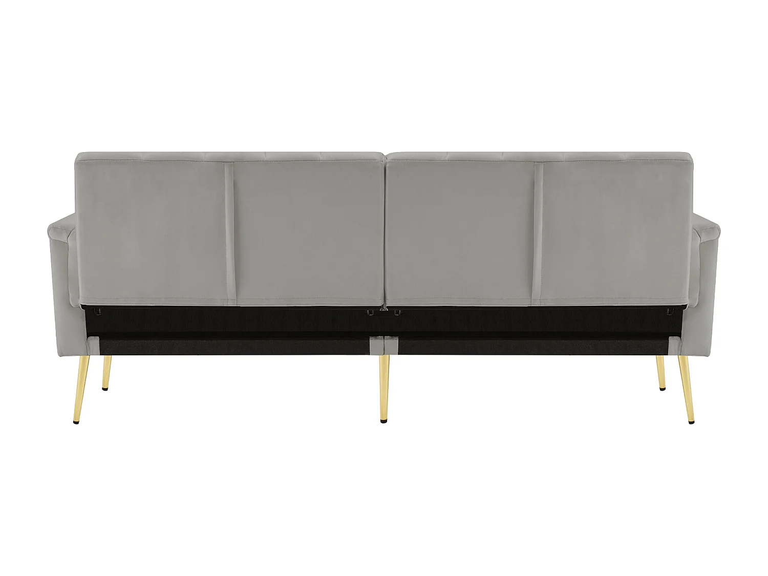 Divano moderno in velluto grigio con schienale e braccioli regolabili - per soggiorno, camera da letto o home theater