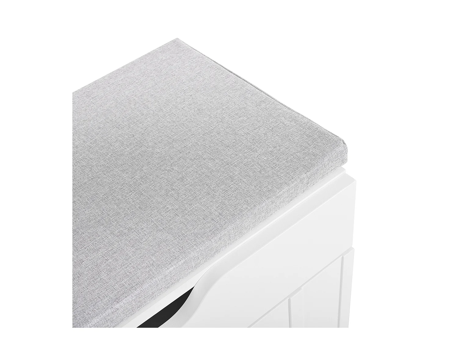 Ławka na buty z miejscem do przechowywania, 3 drzwi, 1 szuflada, siedzisko tapicerowane, kompaktowy mebel wejściowy 90x35 cm, kolor biały