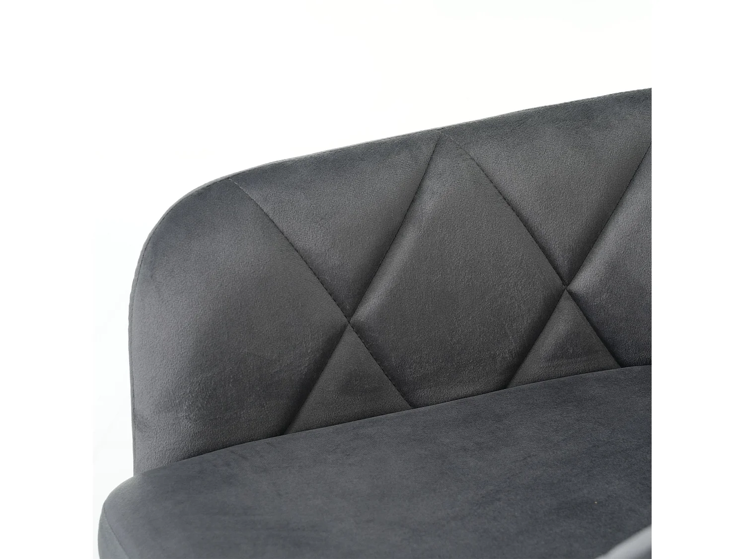 Juego de 4 sillas de comedor giratorias de terciopelo gris oscuro con reposabrazos y respaldo y patas de metal