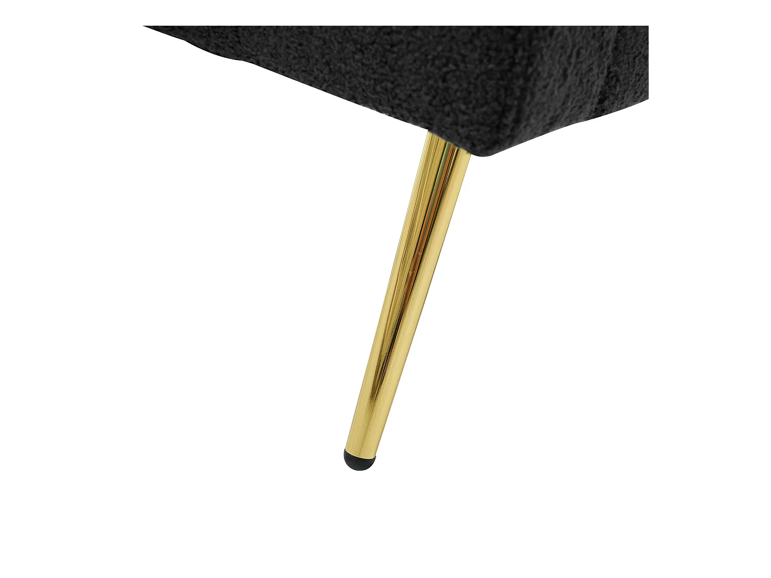 Wohnzimmersofa, dunkelgrauer Plüsch, Zweisitzer mit verstellbarer, gepolsterter Rückenlehne, goldene Beine