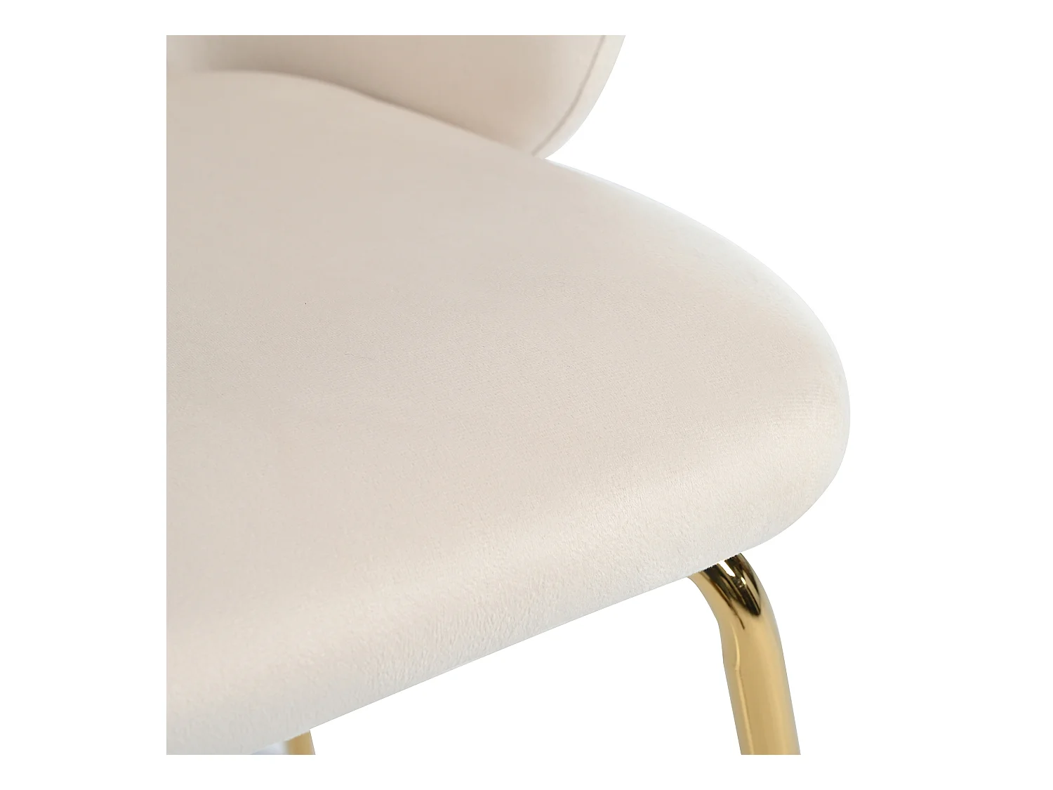 Lot de 2 chaises de salle à manger, velours beige, chaise rembourrée avec accoudoirs et pieds en métal doré