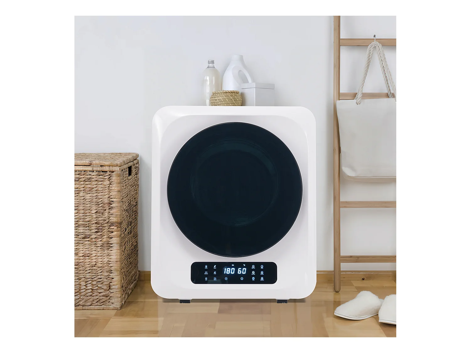 Séche-linge 4 kg 850 W - protection contre la surchauffe, énergétique, mural, écran LED, ultraviolet - Blanc