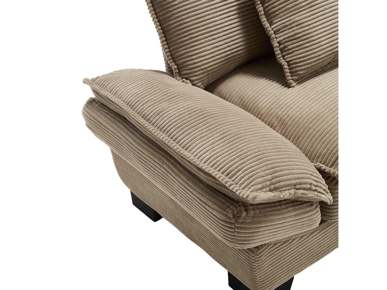 Canapé 2 places, velours, canapé kaki avec appui-tête et dossier, adapté au salon et à la chambre