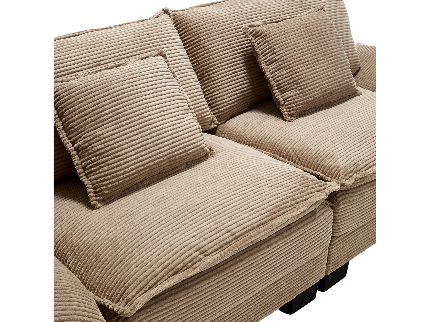 Canapé 2 places, velours, canapé kaki avec appui-tête et dossier, adapté au salon et à la chambre