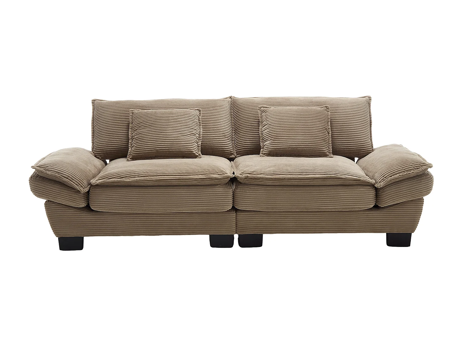 Canapé 2 places, velours, canapé kaki avec appui-tête et dossier, adapté au salon et à la chambre