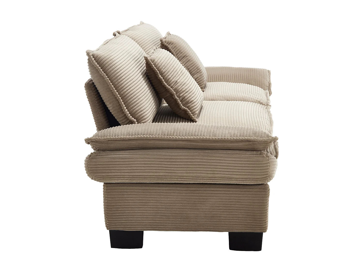 Canapé 2 places, velours, canapé kaki avec appui-tête et dossier, adapté au salon et à la chambre