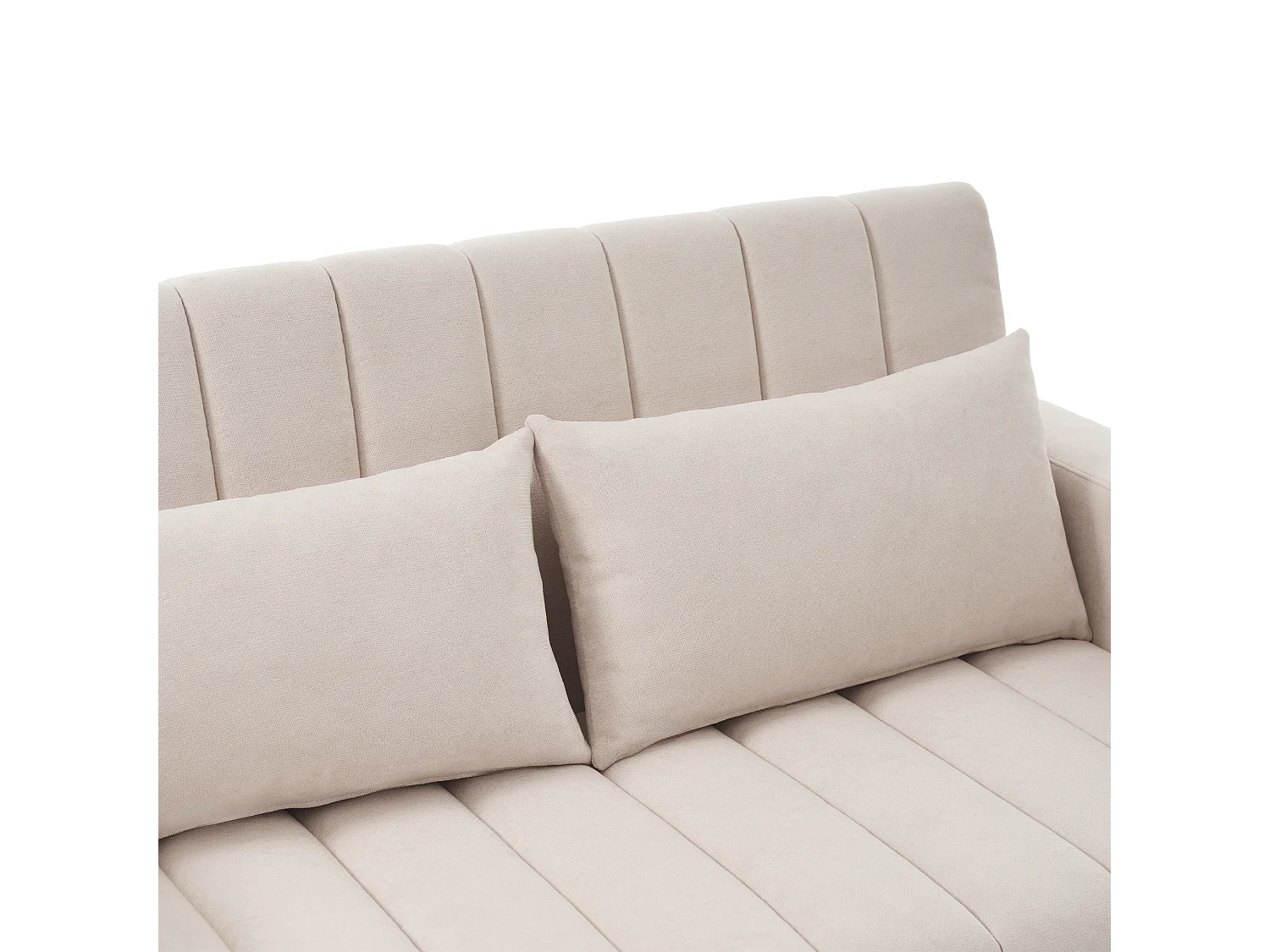 Sofá plegable de 2 plazas, terciopelo beige, con respaldo ajustable y portavasos, para salón o dormitorio